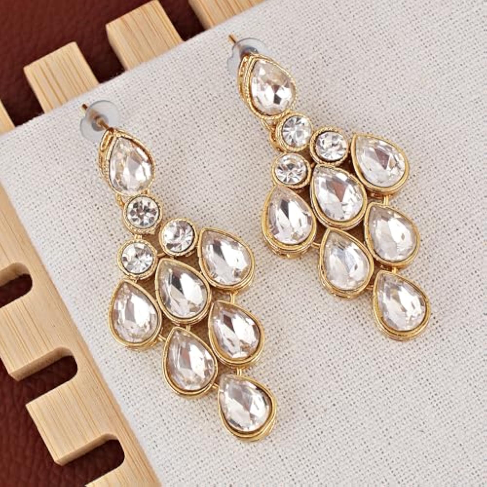 Designer Gold Plated Elegant Stone Necklace Set