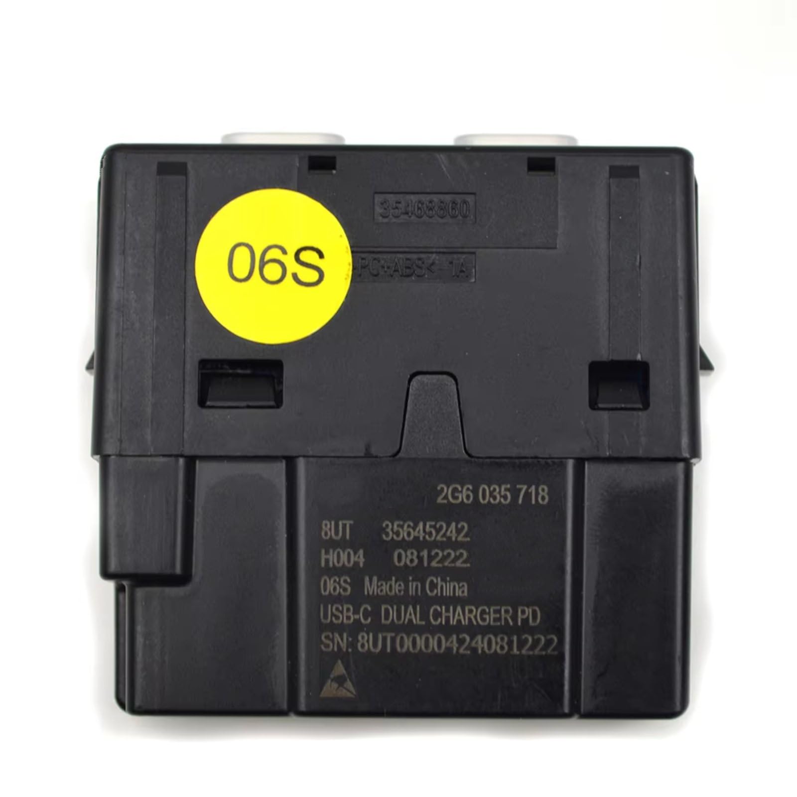 Compatibile con VW per ID3 per Golf per T-ROC per Polo per Superb 2G6035718 Porta USB di Ricarica Doppia Posteriore di Tipo C, Sostituzione Presa USB AUX