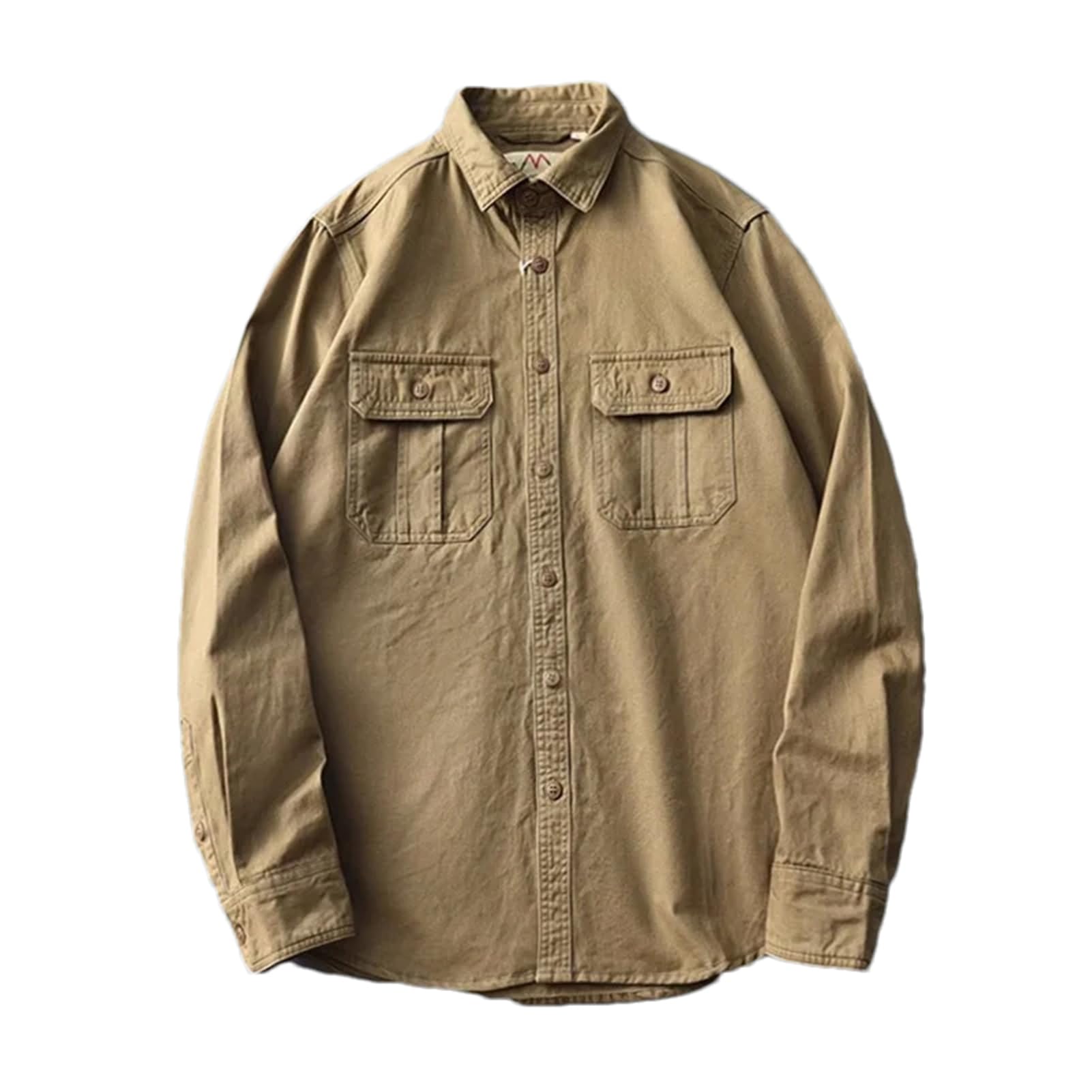 Retro ciężkie bawełniane koszule męskie z długim rękawem sprane bluzki amerykańskie vintage casual cargo odzież robocza topy