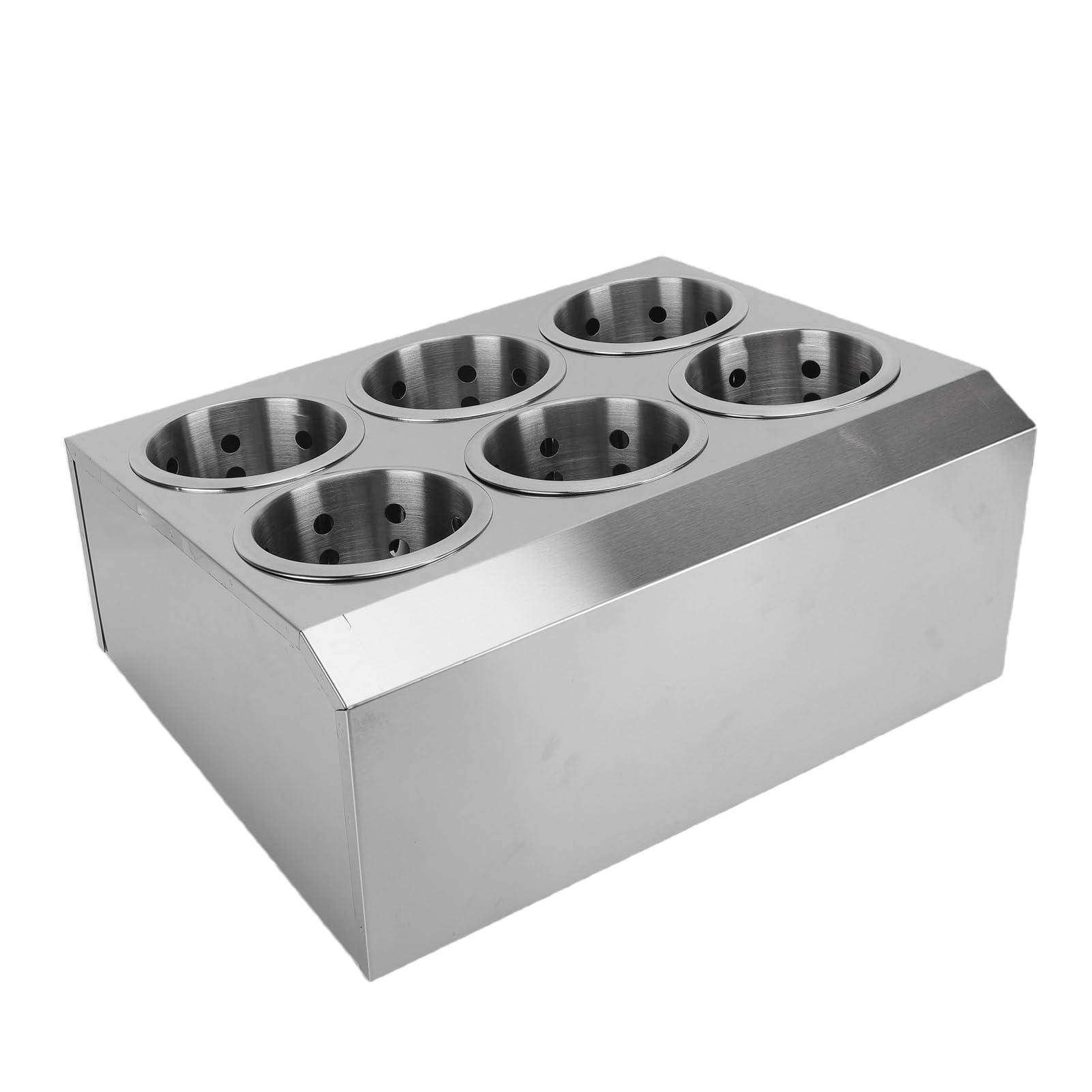 Karlak Utensilienhalter aus Edelstahl mit 6 Fächern und Perforiertem Design für Effizientes Trocknen in der Küche und Im Restaurant