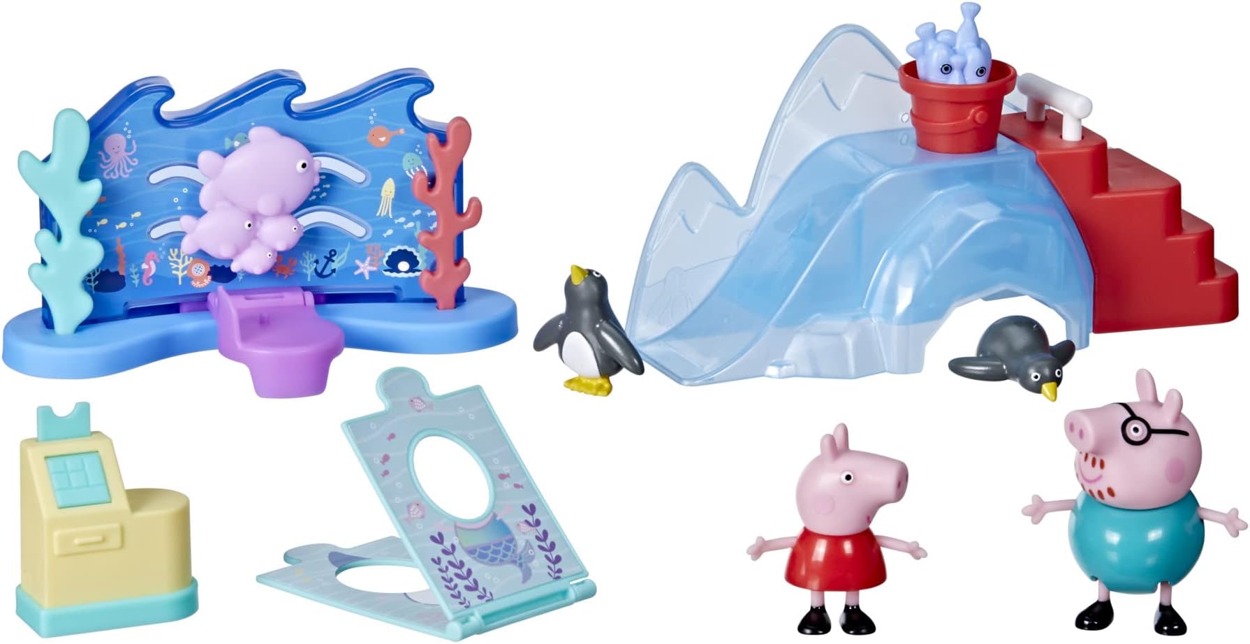 Peppa’s Adventures Peppa’s Aquarium Adventure Playset Preschool Toy: Includes 4 Figures and 8 Accessories; for Ages 3 and Up