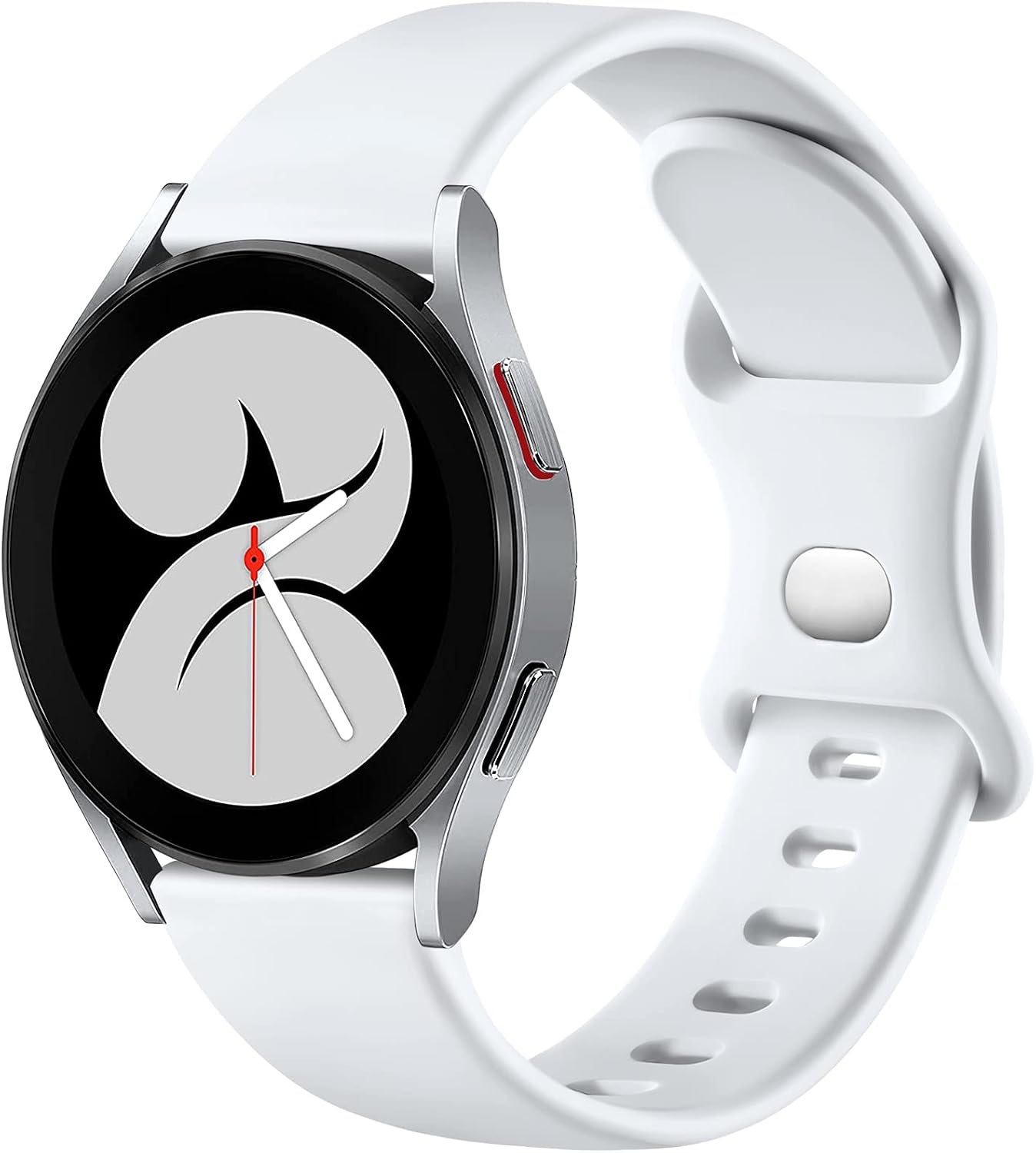 Lerobo Sport Band Compatible for Galaxy Watch 4/Galaxy 5 Band/Watch 5 Pro Band 45mm/Active 2 44mm 40mm/Watch 4 Classic Band/Galaxy Watch 3 Band 41mm,20mm Soft Silicone Band Strap for Women Men,White
