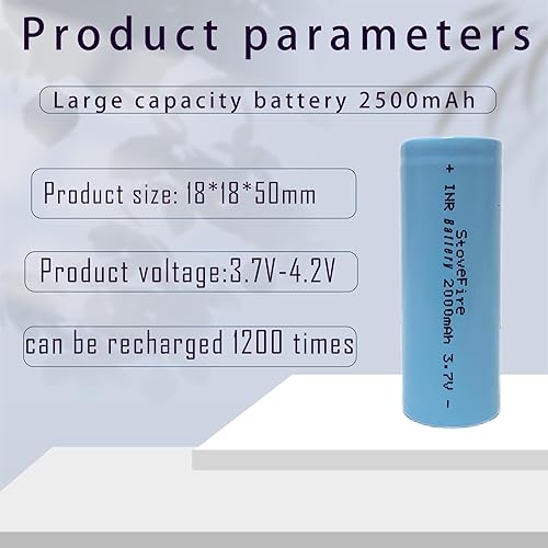 Miniatura 2 de Generic Paquete de 2 18500 baterías recargables con parte superior plana, batería recargable de iones de litio IMR 18500 de 2000 mAh 3.7 V para