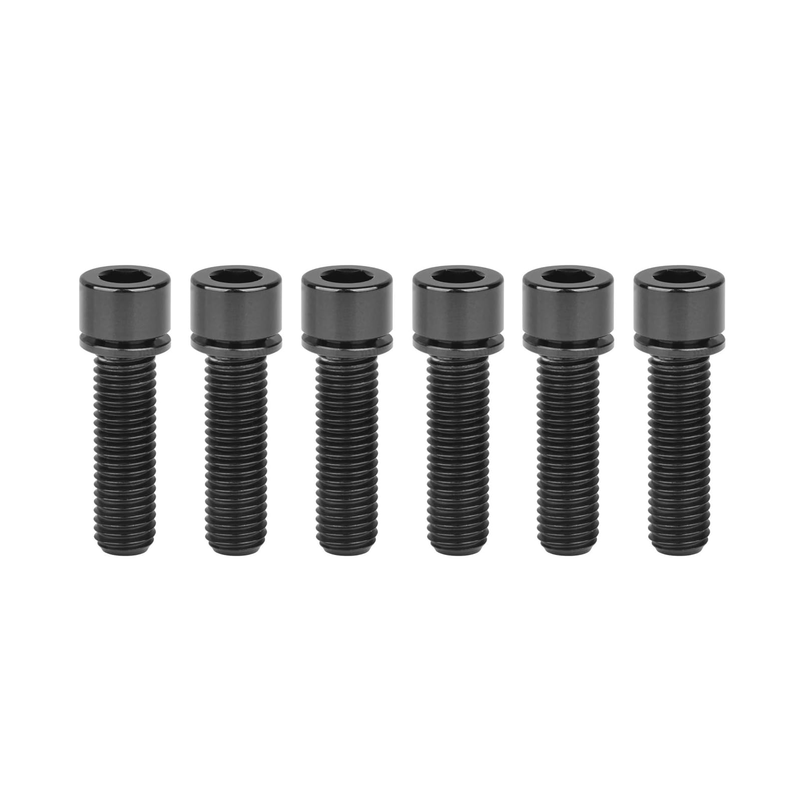 6 pezzi M7/M8 Bullone in titanio con rondelle viti per supporto per biciclette, Nero, M7X25mm 6 pezzi M7/M8 Bullone in titanio con rondelle viti per supporto per biciclette, Nero, M7X25mm