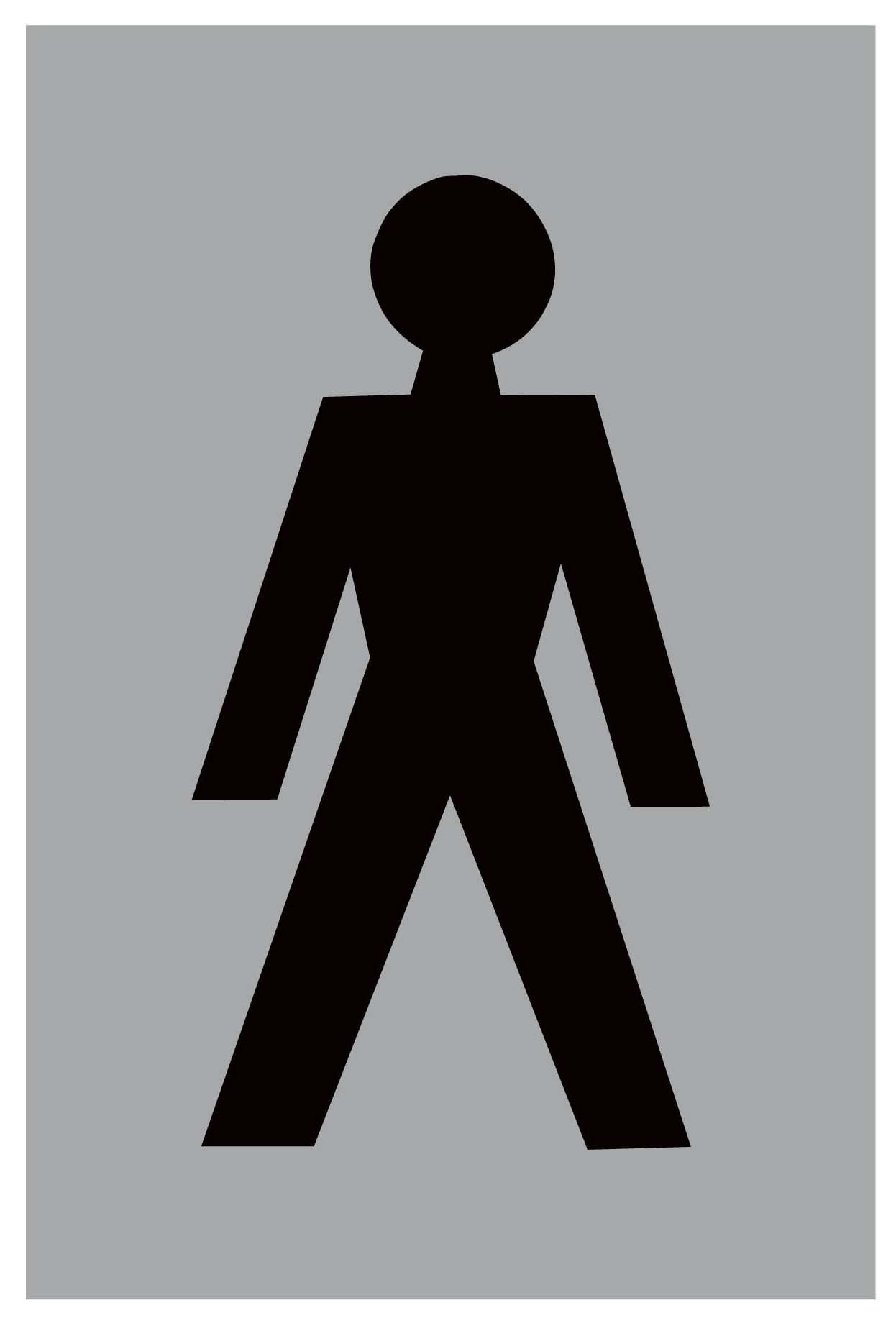 Male Toilet Door Sign 100mm x 150mm - Satin Anodised Aluminium