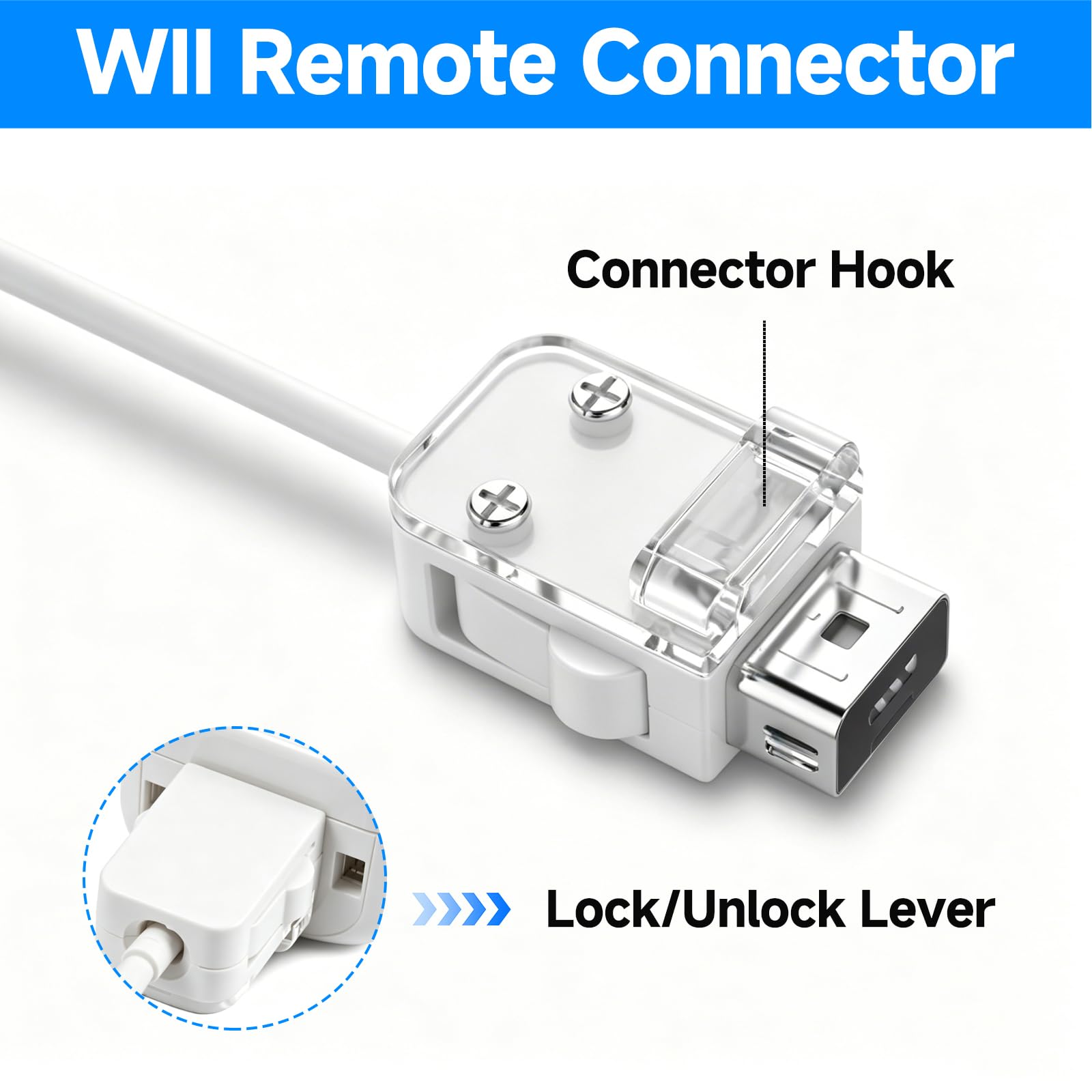 Vexnaro 2 Pack Controlador Nunchuk, Compatible con Wii y Wii U, Mando Nunchuk de Repuesto para Gamepad y Consola de Videojuegos, Controlador con Diseño Ergonómico para Juegos
