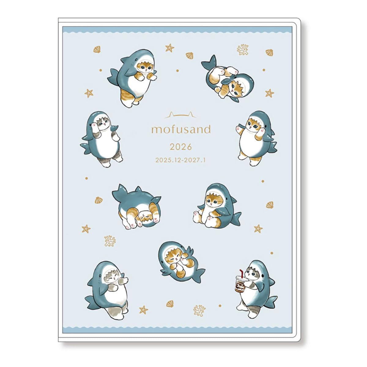 Amazon.co.jp: 2026年手帳 B6 ブロックウィークリーmofusand/サメ