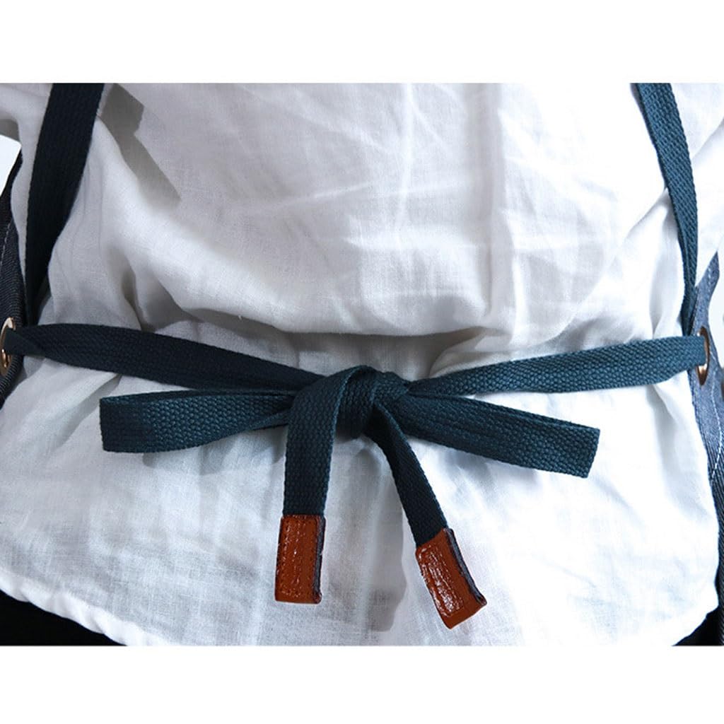 Grembiule da cuoco da barista, grembiule da cucina in denim parrucchiere barbiere uomo e donna negozio di fiori abiti da lavoro grembiuli da cucina