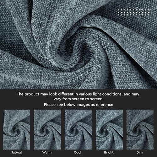 Image of Encasa XO Thick Chenille Throw Pillow Covers Set of 1 | Denim - (20 inchx20 inch) (50x50 cm) | Decorative Accent Square Throw Pillow Cases for Couch, Home Decor, Sofa