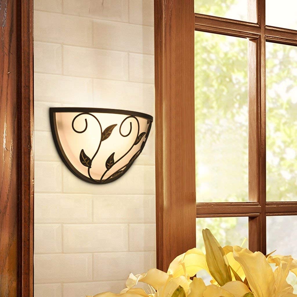 Applique Murale Créative de Personnalité, Applique Murale En Verre de Jardin En Fer Forgé À Led Allée Couloir Chevet Lumières Décoratives Applique Murale
