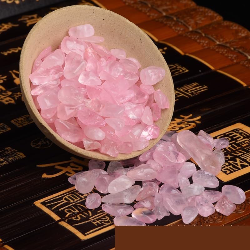 Dekorative Steine, Rosa Kristallkies 5-15mm for Diffusor Aquarium Blumentopf Dekoration Rohsteine(10-15mm1000g)