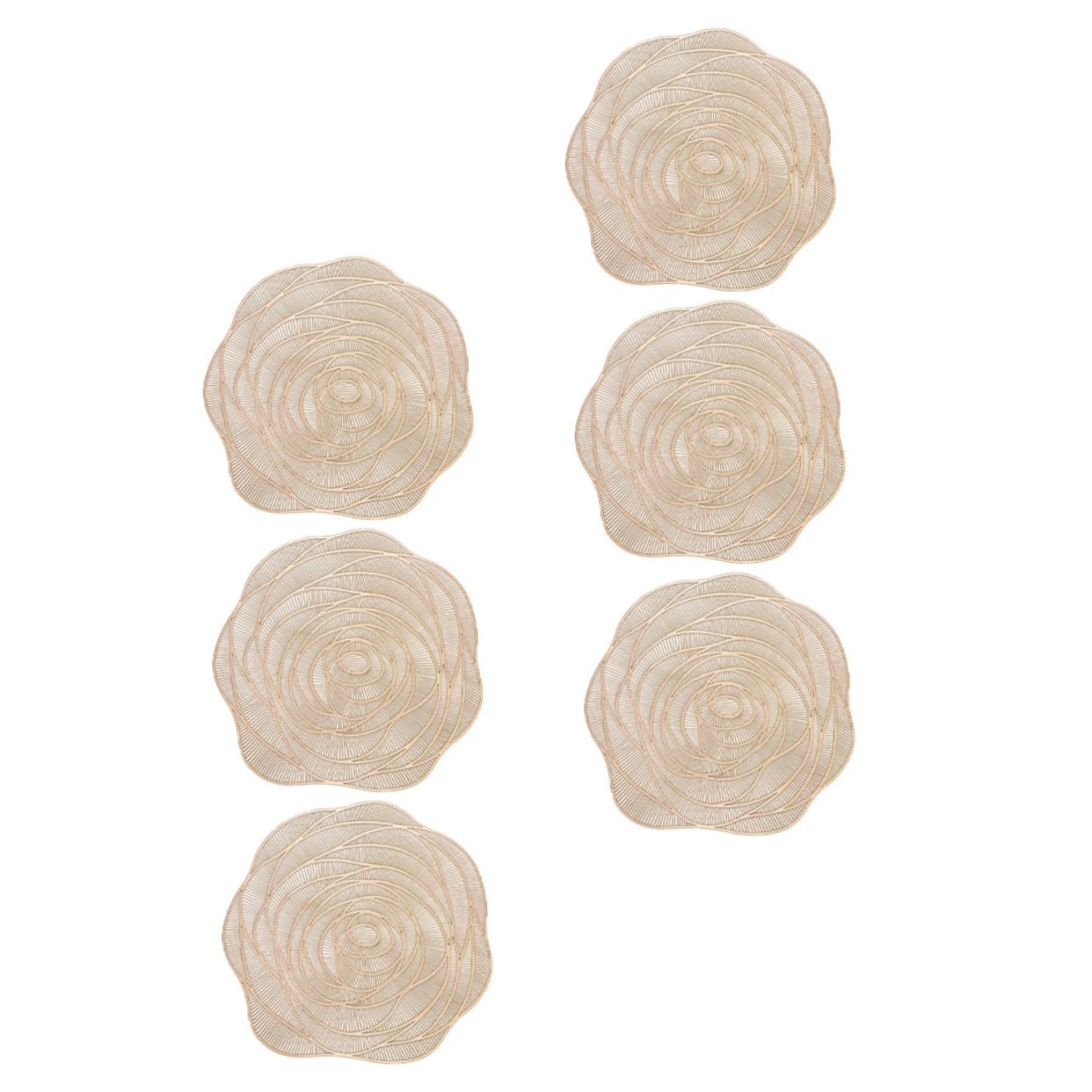 Sets de table rose dorés chic en PVC napperons ajourés design de luxe