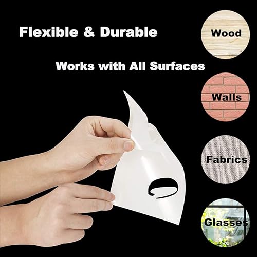 Miniatura 7 de Plantillas de letras para pintar sobre madera, paquete de 46 plantillas grandes del alfabeto con números y letreros, plantillas de letras y números