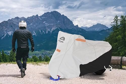 Miniatura 5 de Coverado Funda de motocicleta impermeable, protección para todo tipo de clima, para exteriores, a prueba de rayos UV, con tela ignífuga, apta para