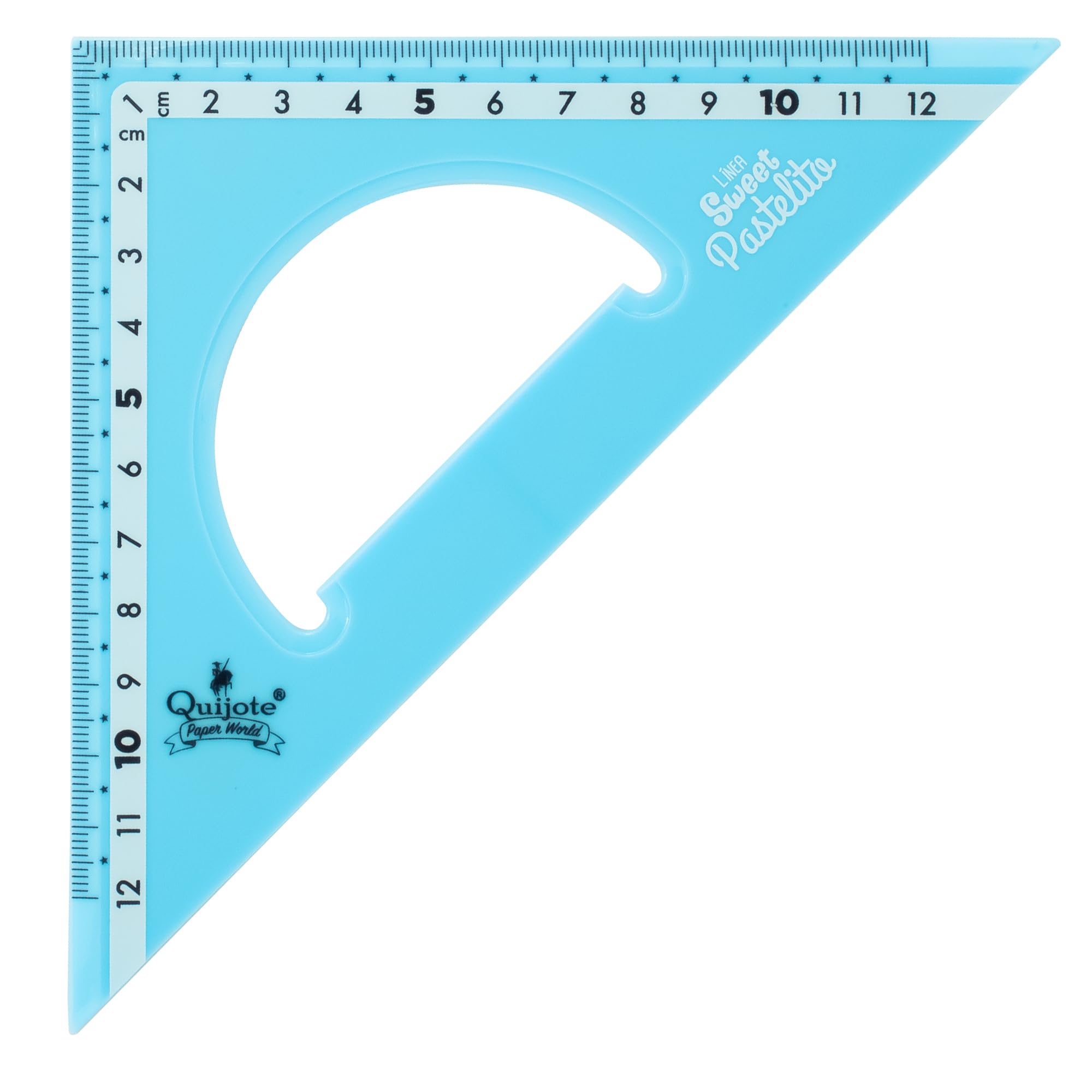 Quiet Plastic Rulers, Sweet Cake Rulers, Square Rulers, Measures from 9 to 30 cm, Pastel Colours, with Plastic Case - Image 2