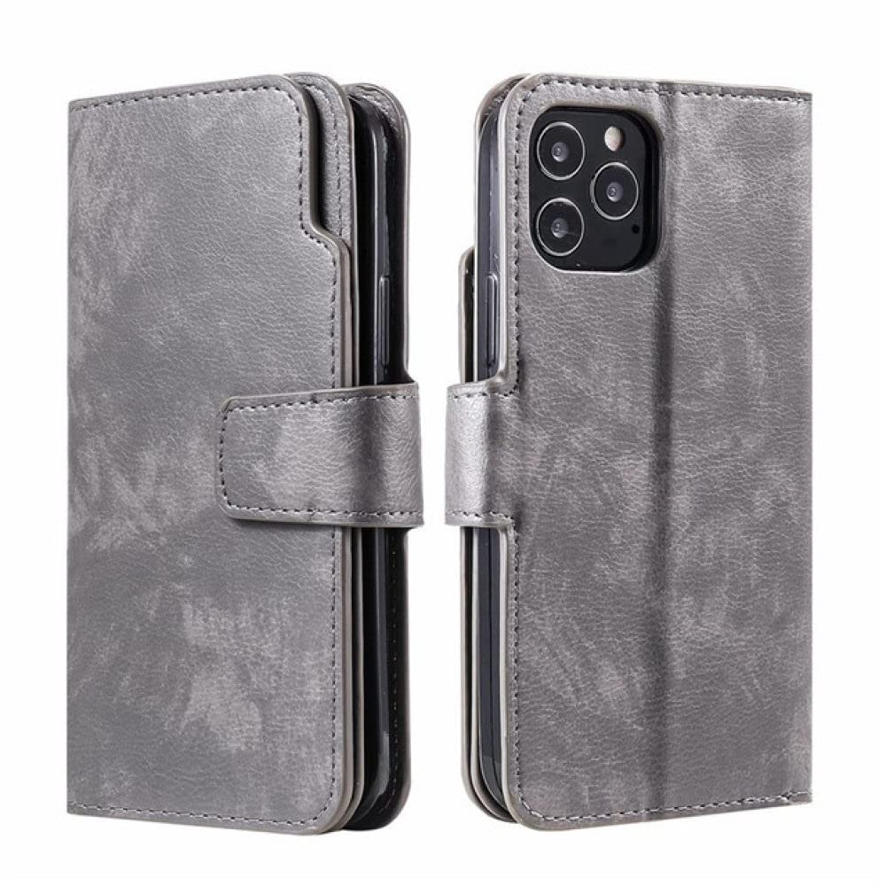 Étui de protection iPhone 14 Pro Max en cuir gris de haute qualité
