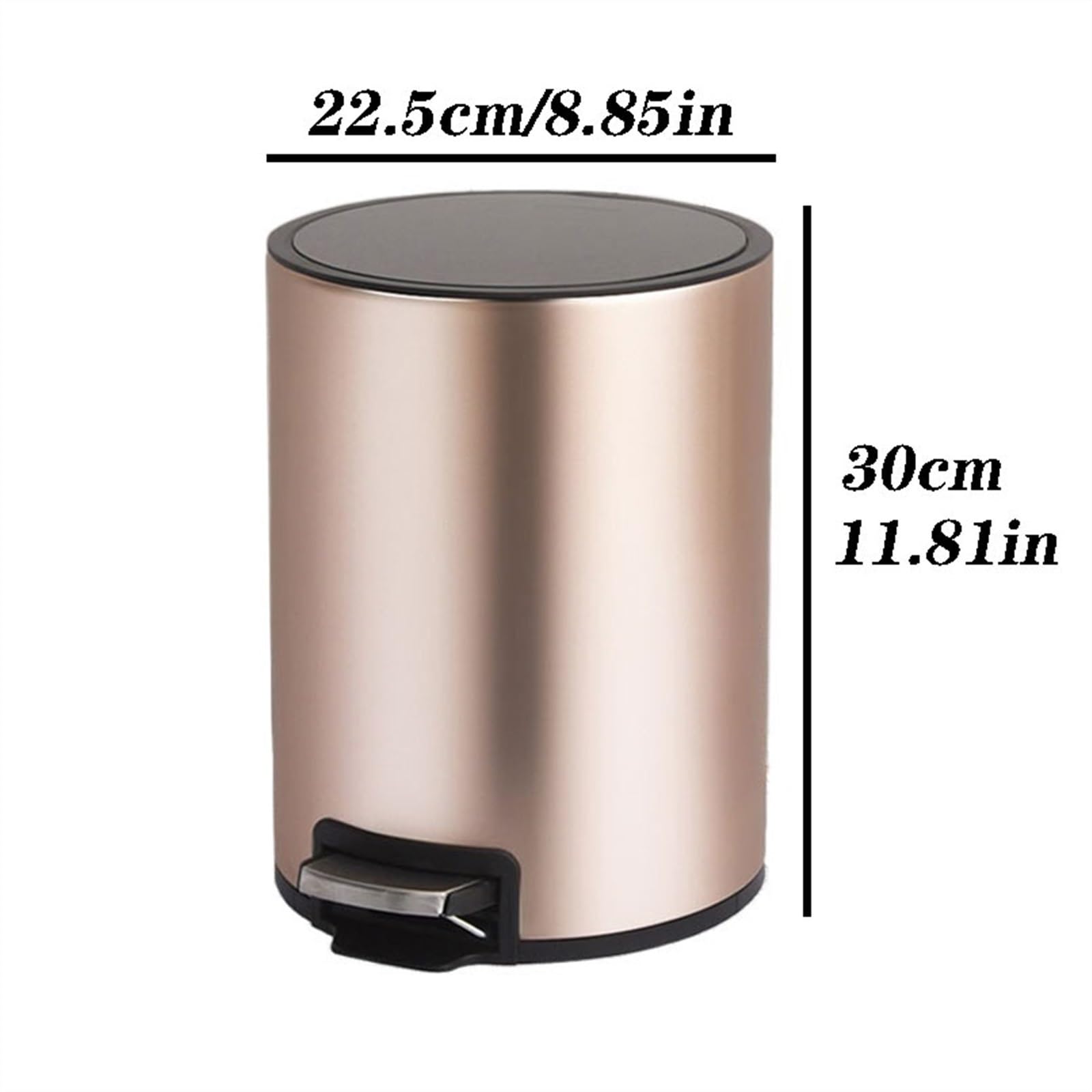FEELIN Papelera Baño Cubo de Basura Cocina Cubo de basura con tapa, inodoro doméstico, sala de estar, cocina, baño, dormitorio, Pedal de gran capacidad de acero inoxidable Papelera Oficina(Color:D)