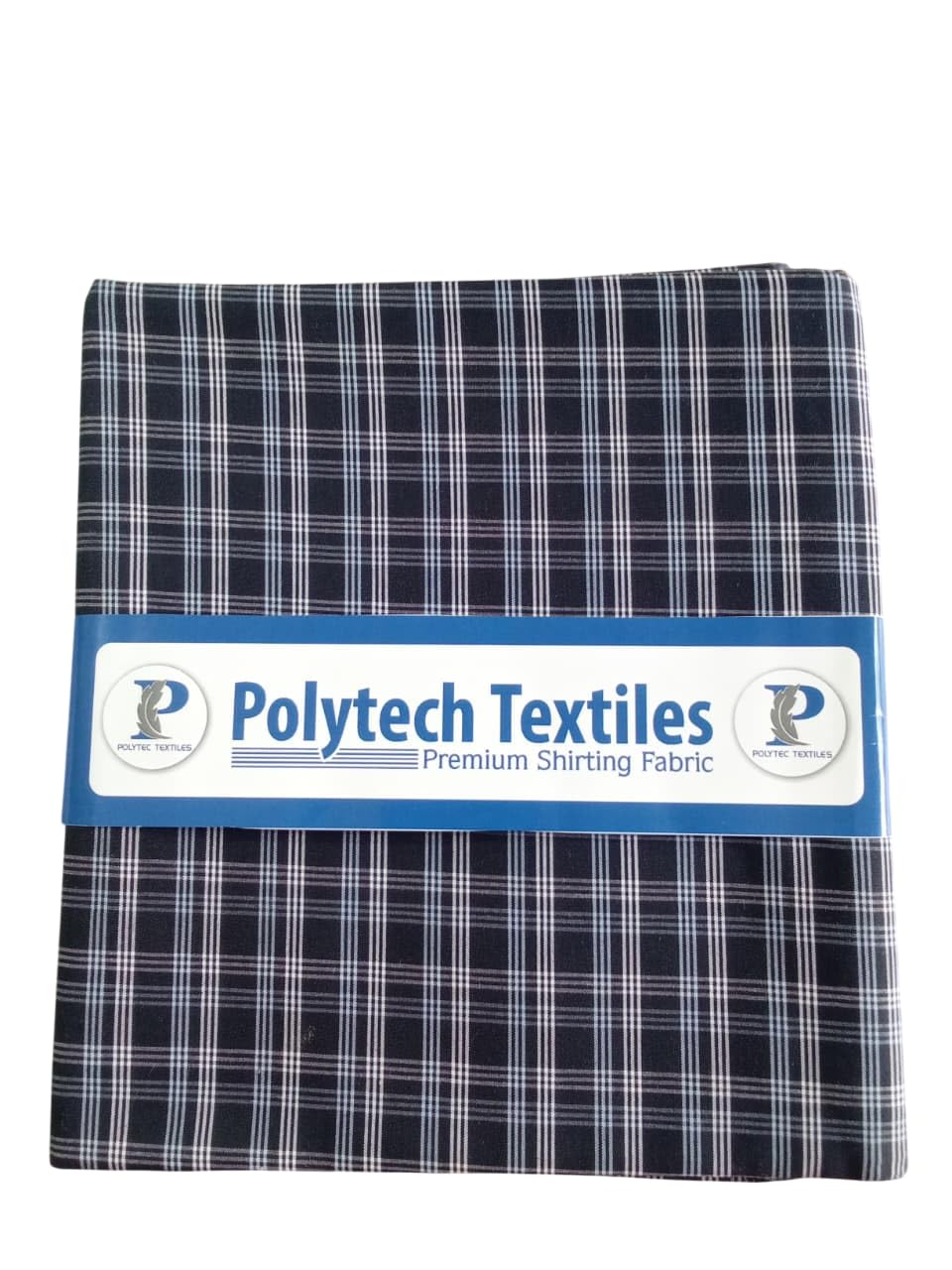 polytech textiles 306-Polytech Textiles Cotton Unstitched Shirting Fabric, Royal Blue with White Checks, Oxford Style, 1.5 Meters, Regular Fit, for Men-picture-8