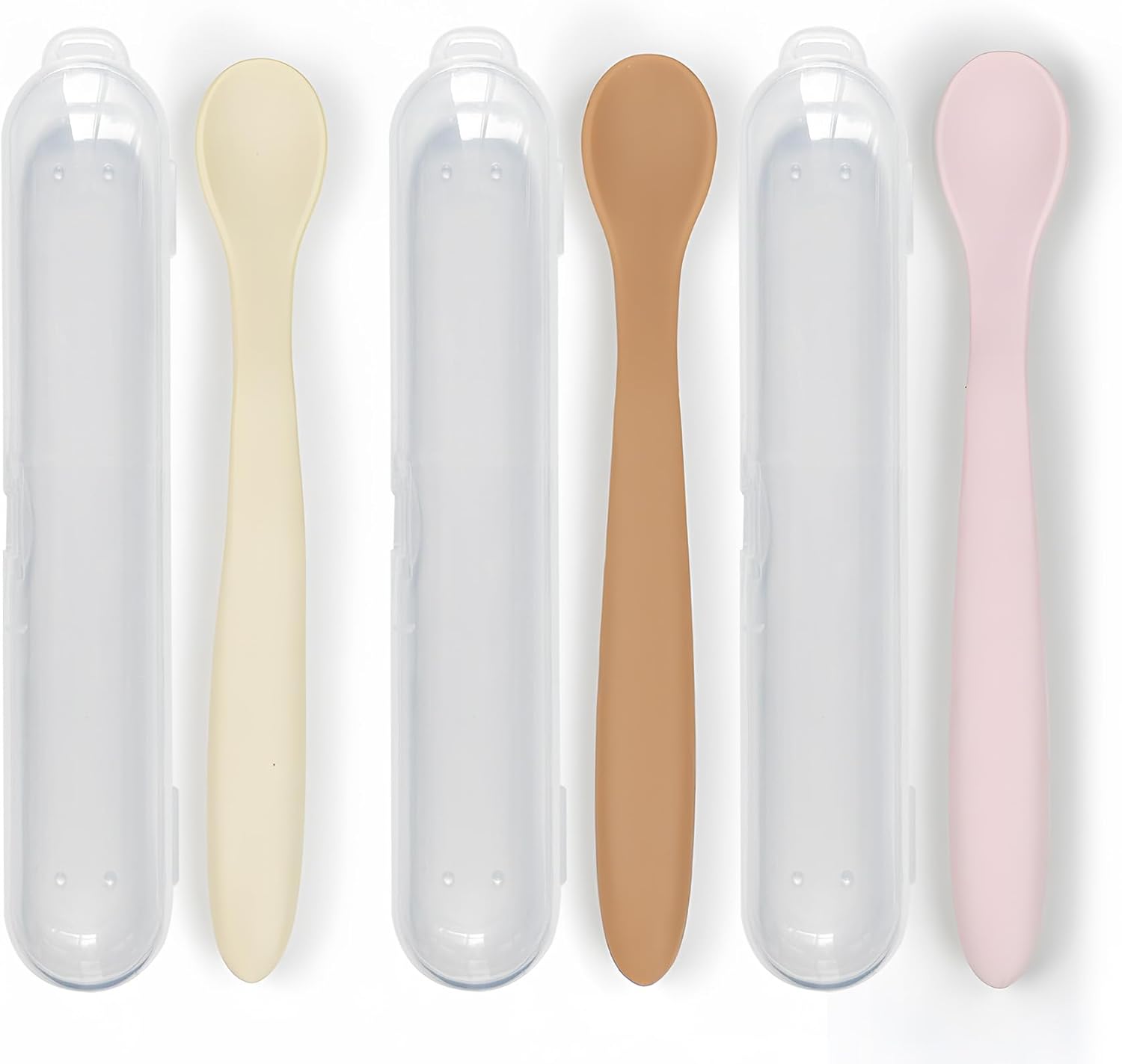 Silicone Baby Feeding Spoons with Travel Case – Soft & Safe Utensils Silicone Baby Feeding Spoons with Travel Case – Soft & Safe Utensils