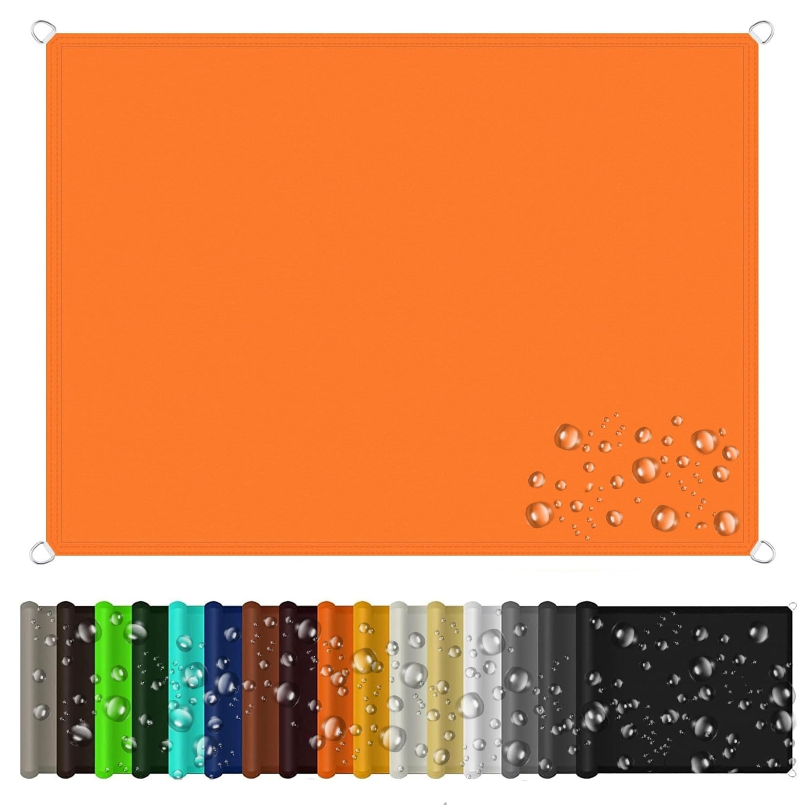 Voile d'ombrage Carré 4 x 4 m Rectangulaire Toile d'ombrage Protection des Rayons UV Pare-Soleil Tissu pour Extérieur Jardin Terrass Balcon, Orange