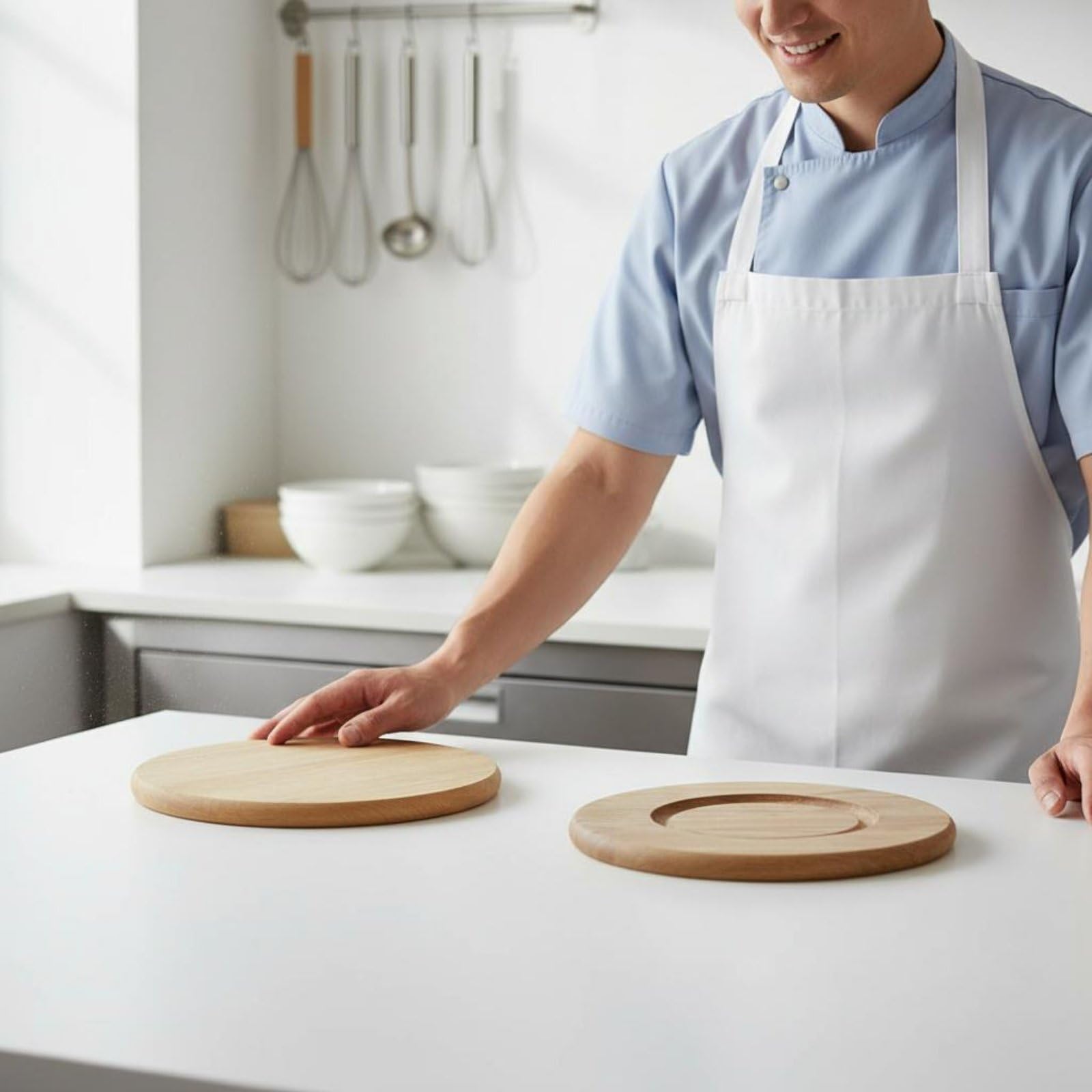 predolo Alzatina per Pizza Multiuso Vassoio per Pizza in Legno Multifunzionale Piatto da Portata in Legno per Ristoranti, Pizzerie, Servizio Al Banco, Buffet, 30CM, Rovere Piatto