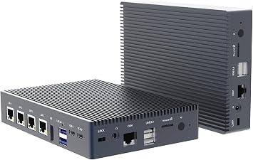 4-Port 2.5G Firewall Mini PC, Intel N100 Fanless Network Appliance, Preinstalled Windows 11 Pro, 8GB RAM 128GB eMMC, Support PfSense/OPNsense, Home Lab Router PC for Astrophotography