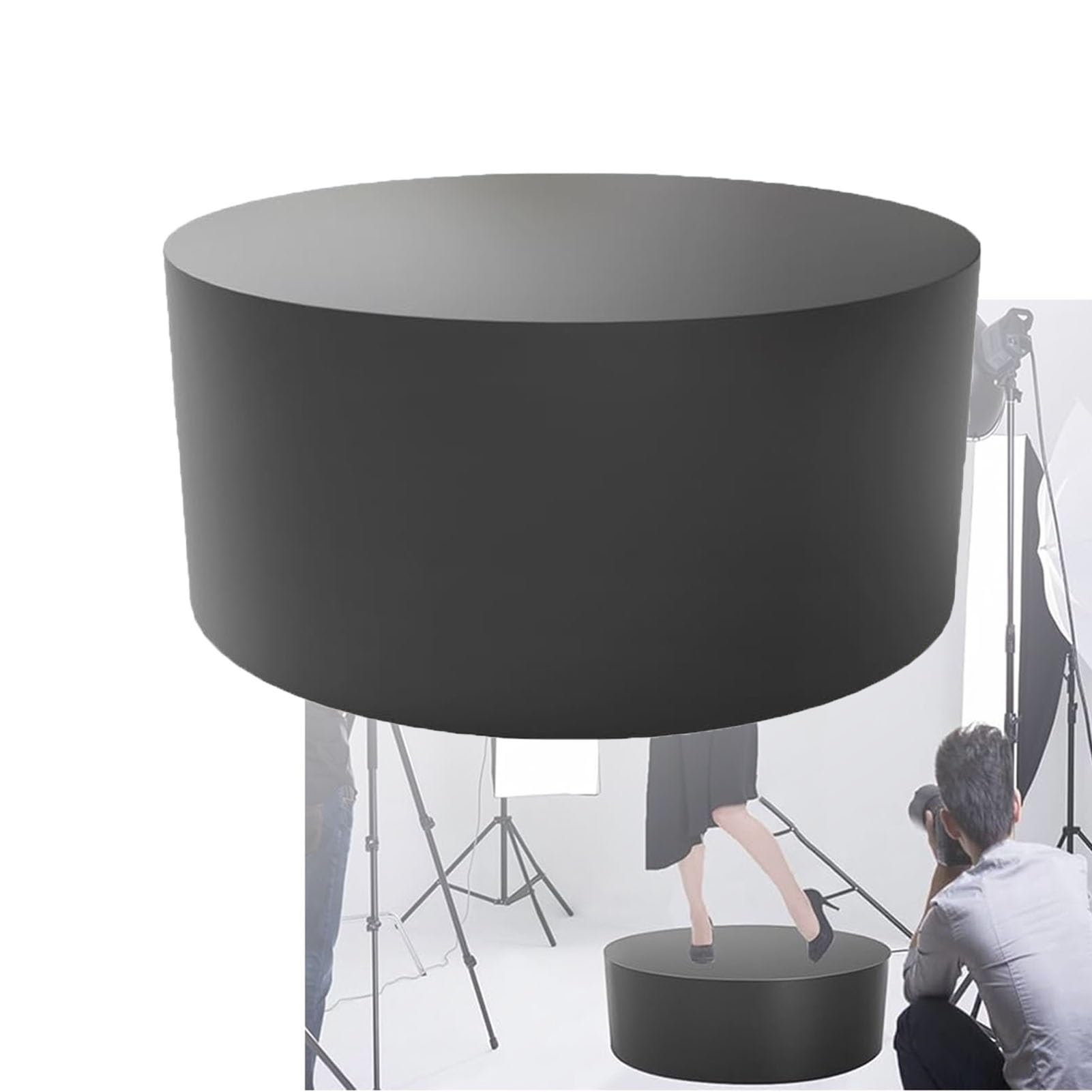 Présentoir rond noir en bois 40 x 30 cm pour boutique et mariage