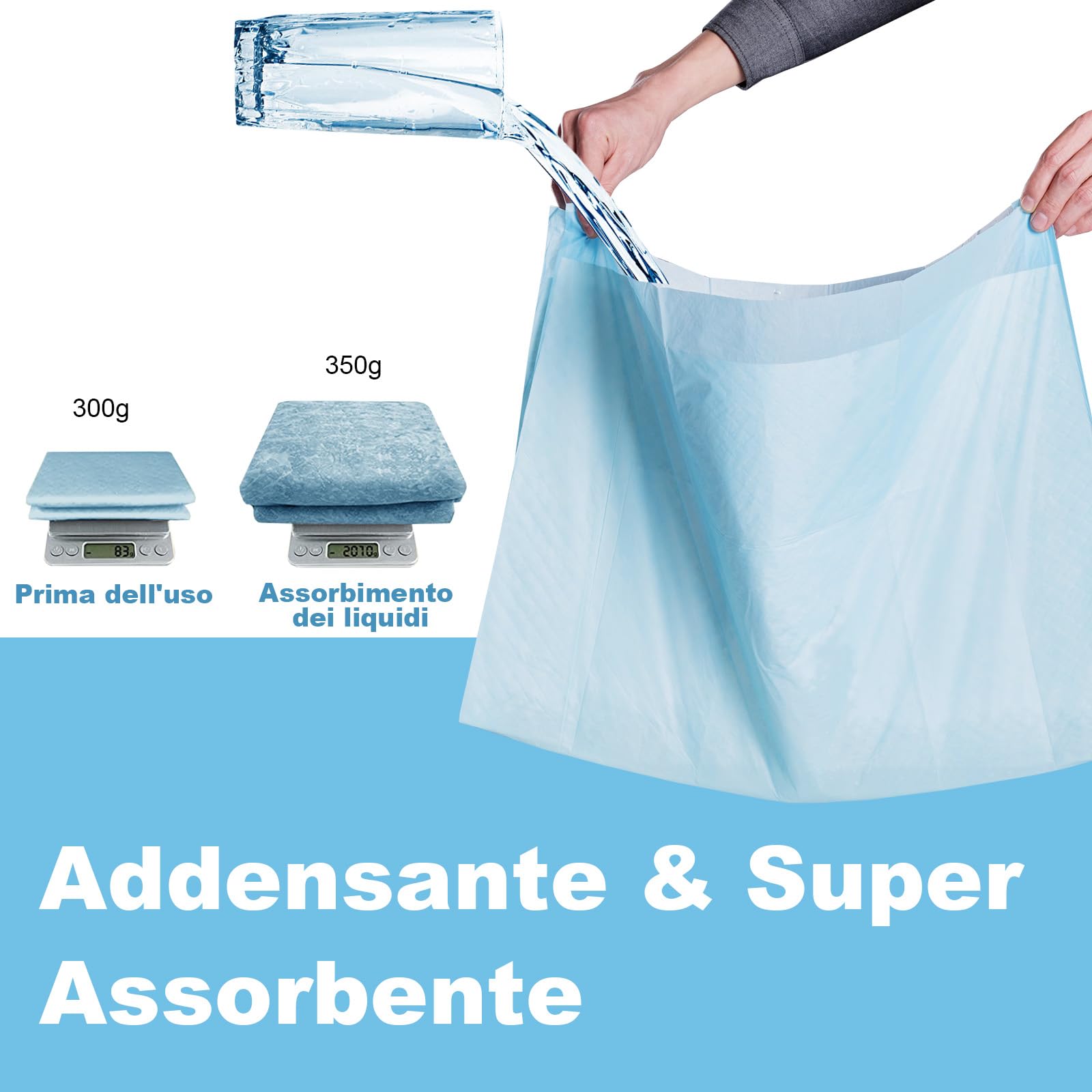 GYMAX Tappetini Igienici per Cani Monouso, 5 Strati a Prova di Perdite, Traverse Antiodore, Traspiranti, Asciugatura Rapida, Assorbenti per l'Addestramento, Cuccioli Gatti, 60x90cm (150 Pezzi)