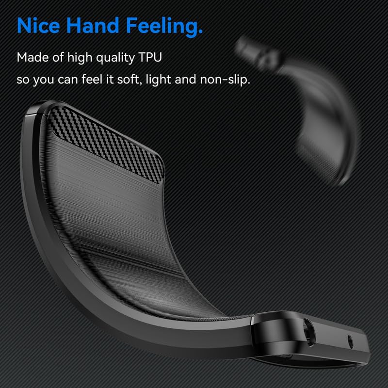 Image of NPRC Hybrid Ultra Slim Protective Case TPU Non-Slip Carbon Fiber Texture Shockproof Case Cover for Samsung Galaxy A54 5G - Black