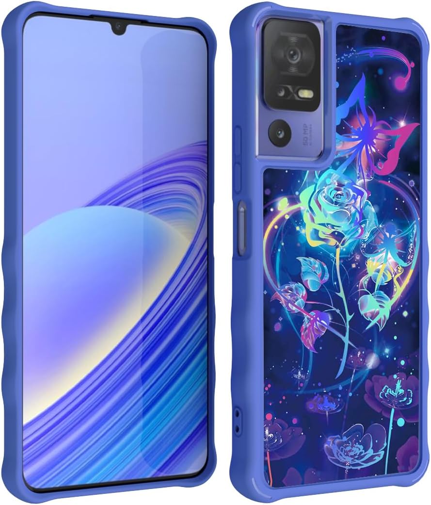 Generic for TCL 40SE 40XL 40T Jitterbug Smart4 Phone Case Compatible with TCL 40 SE XL T Lively Smart 4 Phone Case Cover [with Tempered Glass Screen Protector][Gold Glitter+Luminous] IMDL-LMG image 2