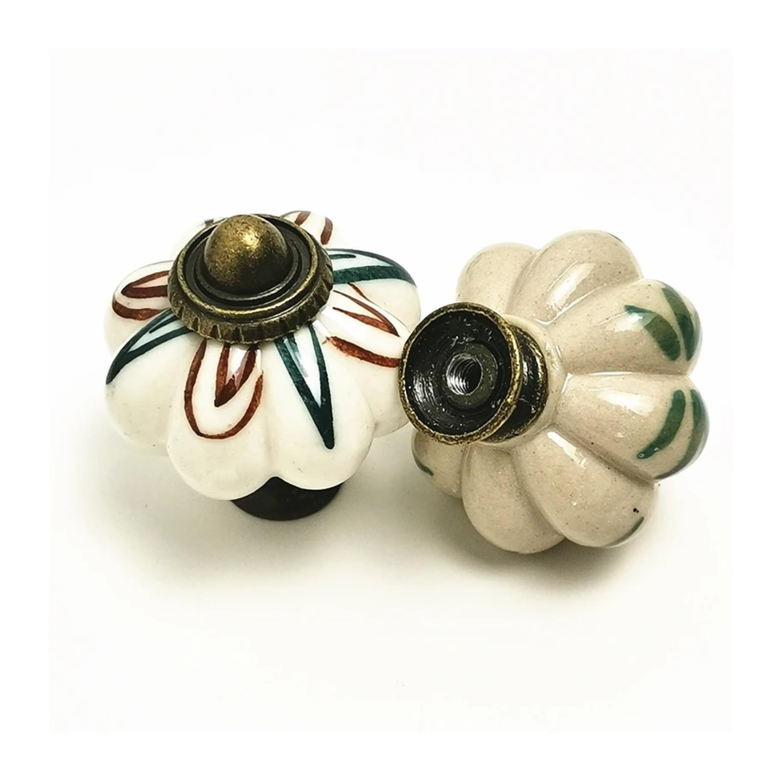 Maniglie per mobili da cucina Maniglie for ante di mobili e armadietti in ceramica a forma zucca, 10 pezzi(Color3)