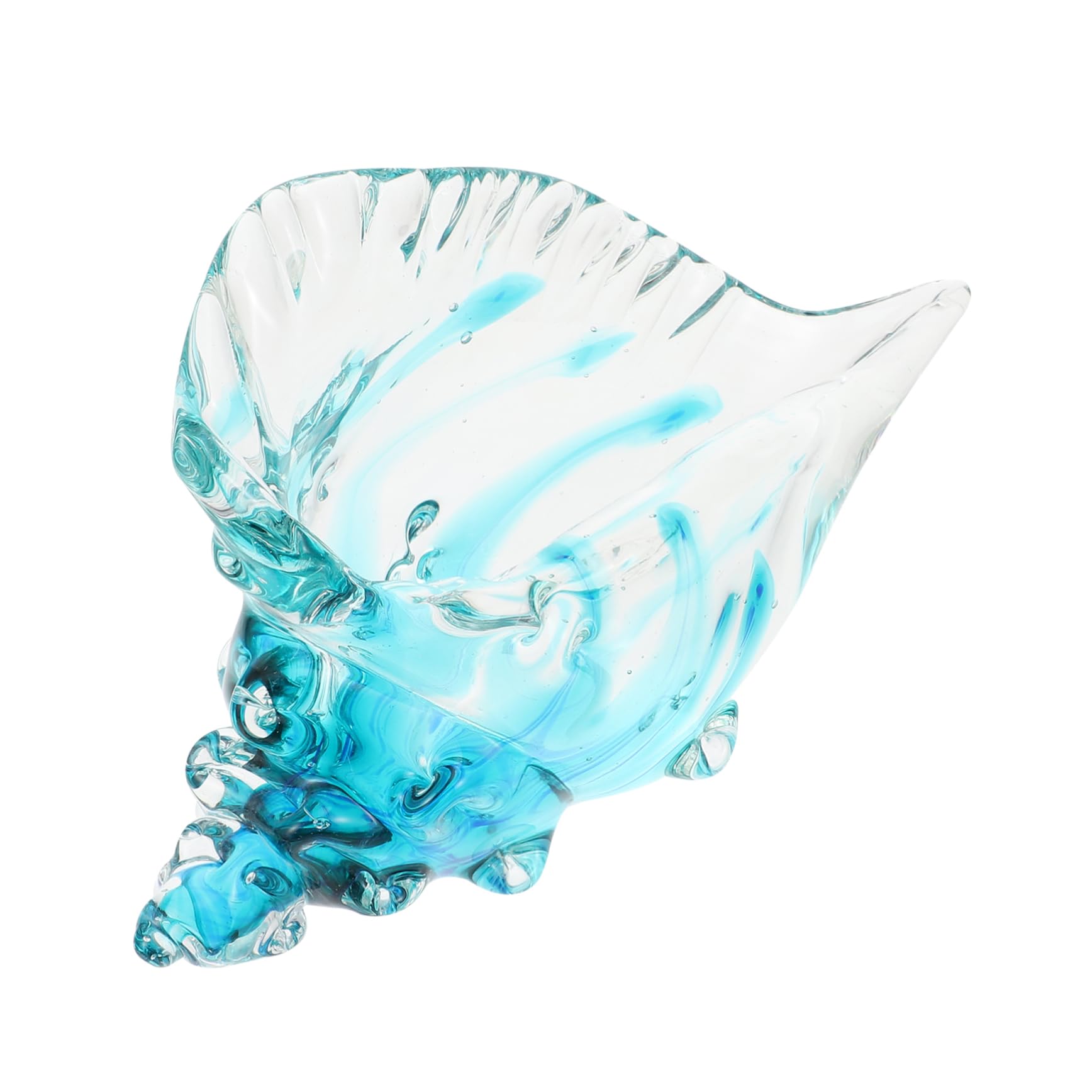Levemolo Glass Craft Fine Workmanship Sea Shell Shape Decor Chic Glass Couch Desktop Adornment Conch Shell Artistic Decor