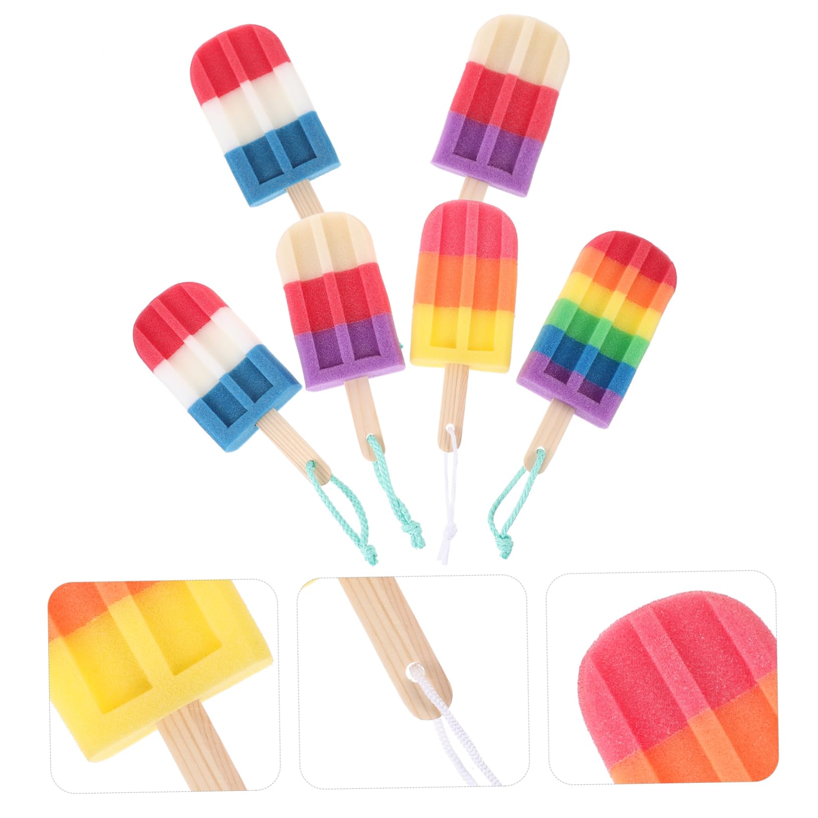 Esponjas De Ducha Con Forma De Helado 3 Juegos Exfoliantes Corporales Esponjas De Baño 6 Unidades X 3