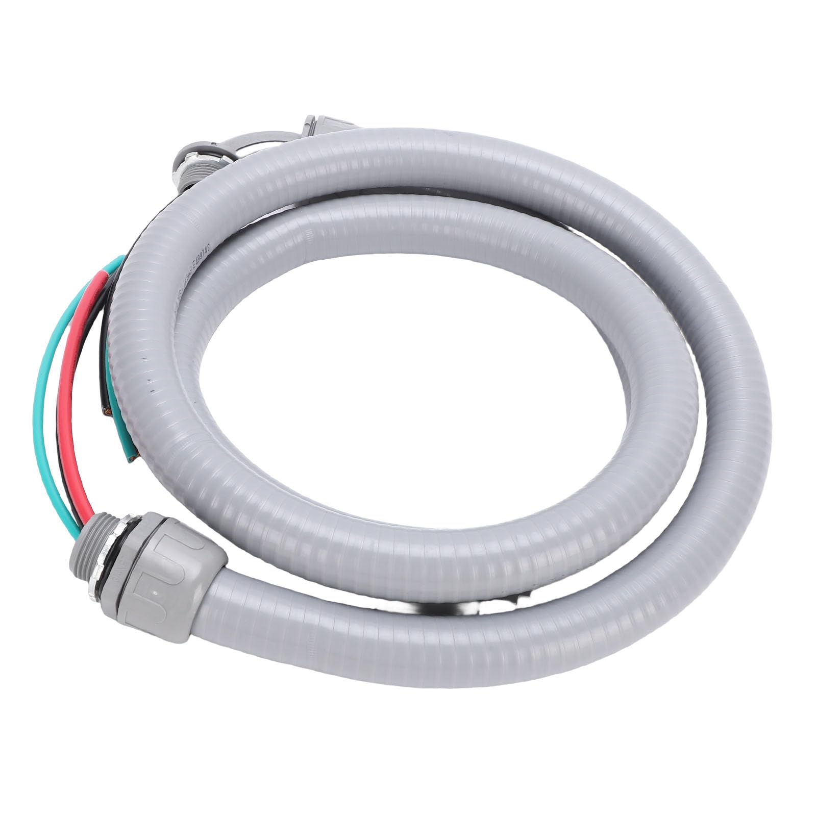 Brrnoo Conjunto de Látigo de Alimentación de Conducto Eléctrico Flexible, Hermético a Líquidos, No Metálico, de 3/4 pulg. X 6 Pies, con Cables Previamente Pelados y Tres Conductores