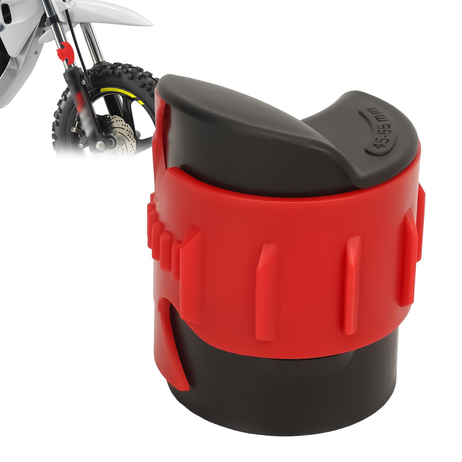 Tissting Pulitore Guarnizioni Forcella Moto, 6,6 x 5,5 cm Pulitore Stelo Forcelle Rosso Plastica Livello Olio Ammortizzatore Riparazione per 45-55mm Forcelle Anteriori Dirt Bike