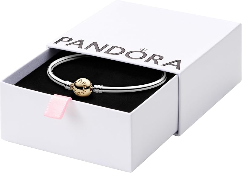 Brazo con cierre de bola bicolor de Moments - Pulsera para mujer - Charms de Moments compatibles - Incluye oro de 14k y plata de ley - Regalo para ella, con caja de regalo