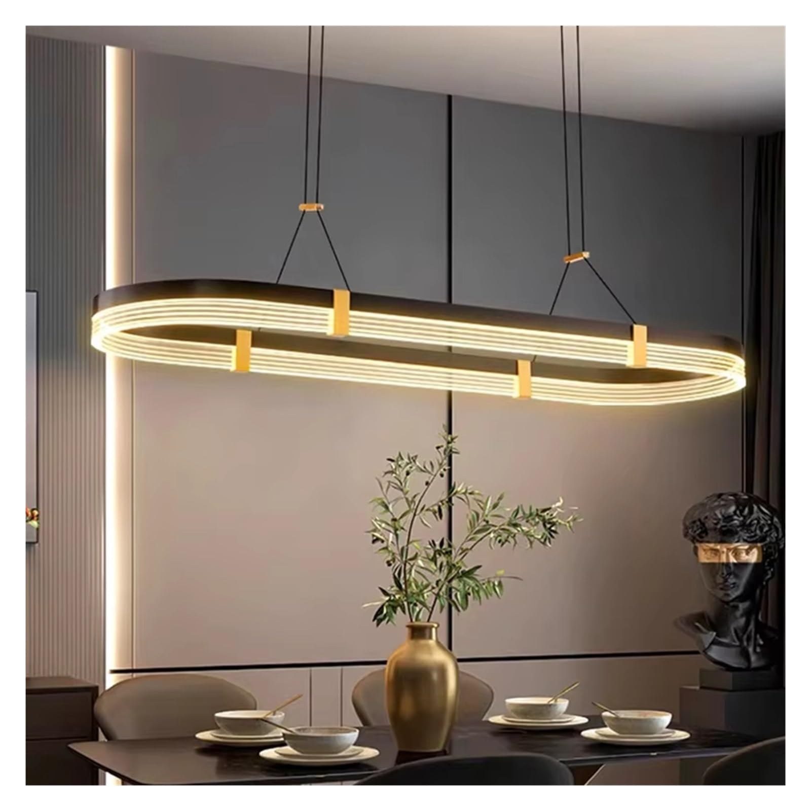 Lustre LED pour salle à manger : suspension moderne de 100 cm avec télécommande RC