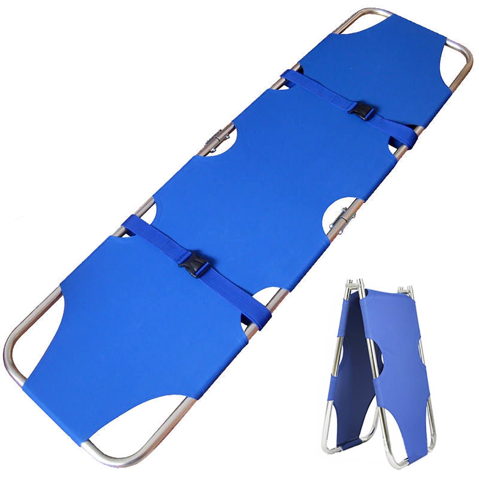 SWENEEN Folding Stretcher Load Capacity 350Lb,Portable Oxford Leather Patient Mover Stretcher Emergency Rescue Stretcher With 2 Straps Suitable For Hospital Household,