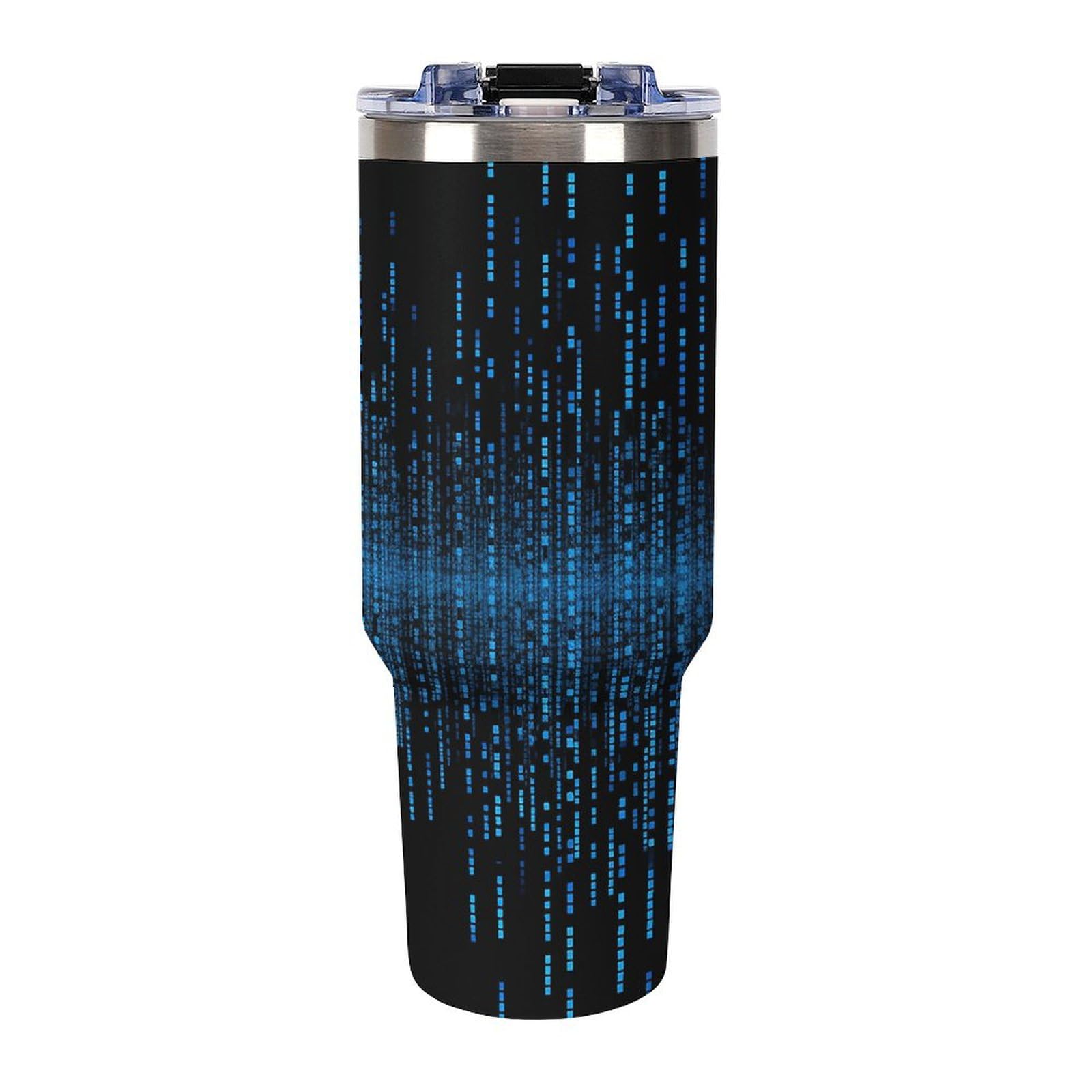 Trinkbecher mit Griff und Strohhalm, vakuumisolierte Trinkflasche, Becherhalter, kompatibel für Reisen, wiederverwendbar, isoliert, Edelstahl, Geschenke für Damen und Herren, 1,2 l
