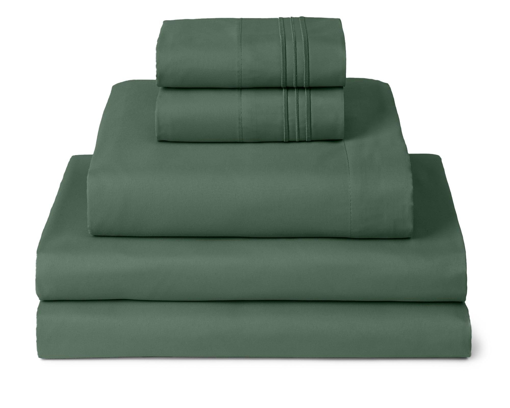 Mellanni Iconic 5-Piece, Ultra Soft Sheet Set (Split King, Emerald Green)