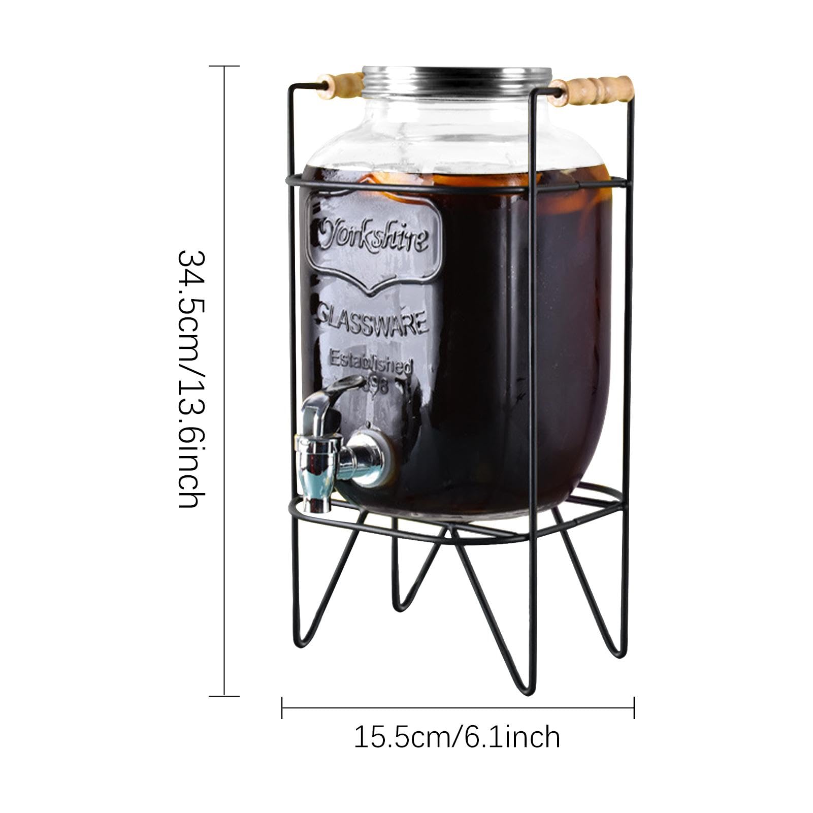 ガラスドリンクディスペンサー 4L 2本 Amazon | Generic ドリンクサーバー ガラスドリンク サーバー 4L