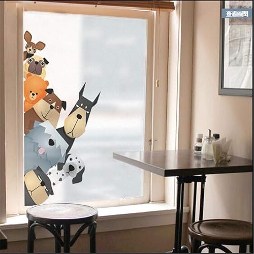 Miniatura 5 de Película de privacidad para ventana, esmerilada, con bloqueo UV, lindo gato, perro, película decorativa de vidrio, calcomanías de ventana para el