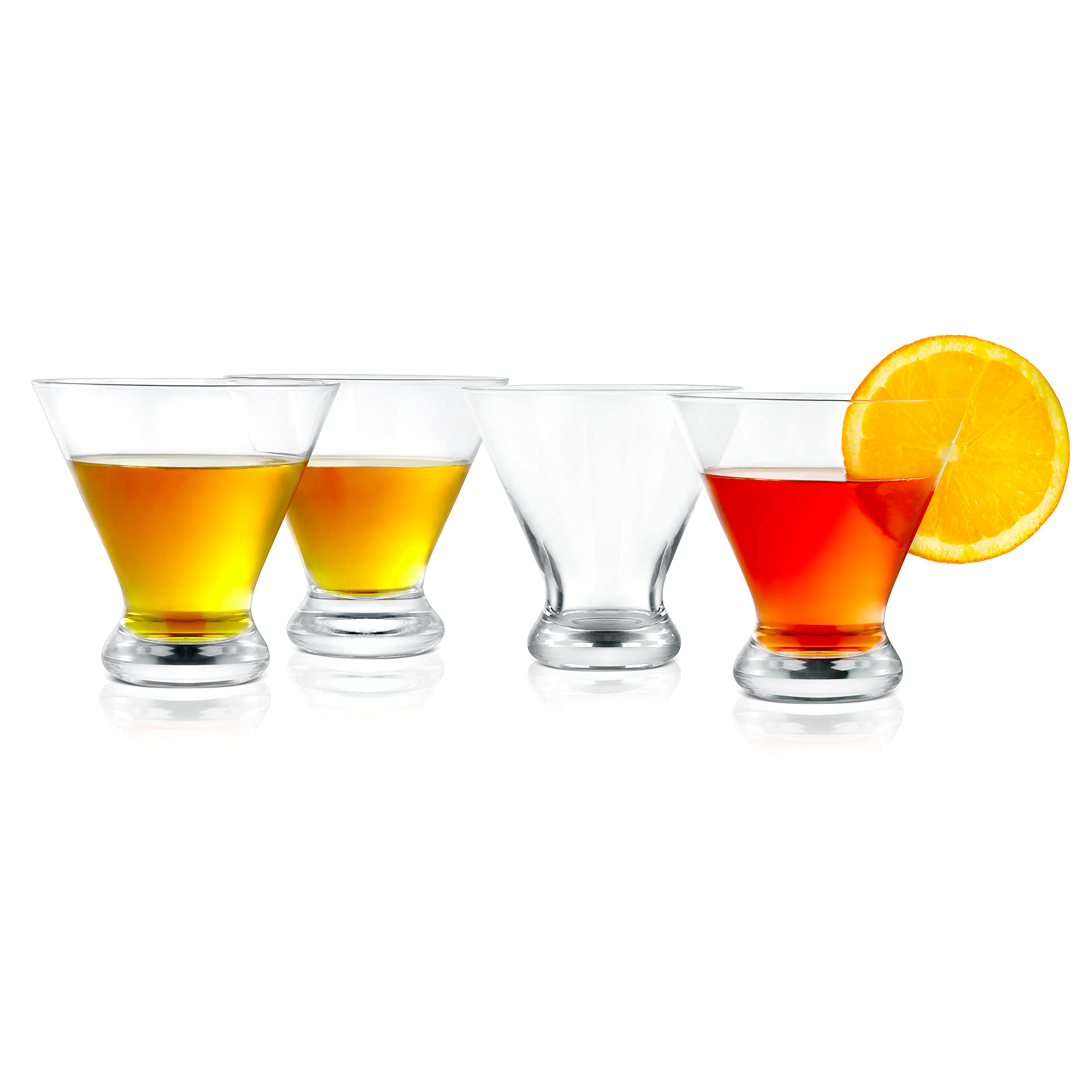 NutriChef Bicchieri Highball In Vetro 402g - Set Di 4 Bicchieri Alti Per Acqua, Cocktail, Whisky, Gin, Succhi E Caffè Freddo - Lavabili In Lavastoviglie