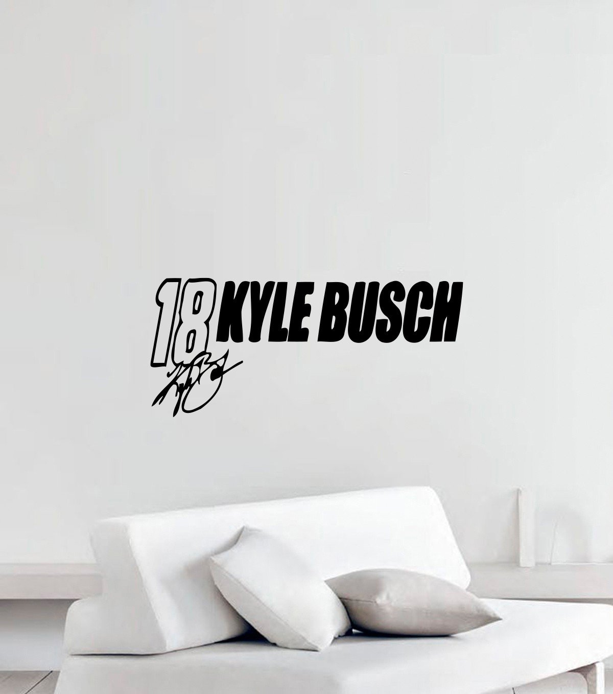 Advanced store Car Wall Vinyl Decals Nascar 18 Kyle Busch Automobile Decor Stickers Vinyl Murals MK7655