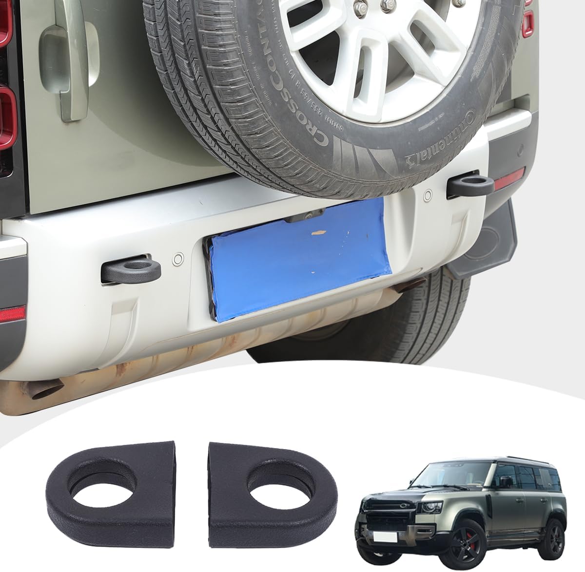 Bumper Tow Hook Covers Compatible with Land Rover Defender 2020-2026 Car Rear Bumpers Tow Hook Protector,Rubber Tow Hook Covers Protect,Car Accessories Adds Cushioned Grip to Tow Strap (Black)