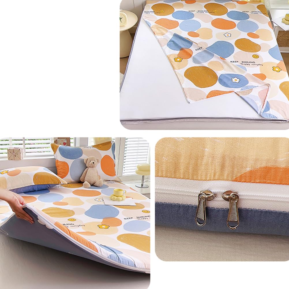 D,120x200cmFULL, 100% Cotone Futon Copertura Materasso con Cerniera Giapponese Protettore Materasso Pavimento Tradizionale Avvolgimento Completo Copertura Letto Futon Pavimento