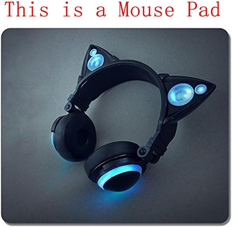 Personalized Top-Quality Textured Surface Water Resistent Mousepad Cat Ear Headphones Customized Non-Slip Gaming Mouse Pads