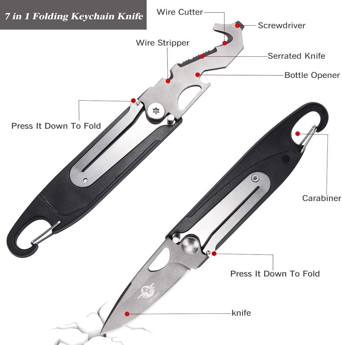 Multitool Tool Pocket Tool Gift for Men with 7 in 1 Folding Keychain Tool,18 in 1 Pocket Tool,46 in 1 Credit Card Tool Wallet Tool Gift Boxed Stocking Stuffers for Men, Husband, Father's Day Gift…