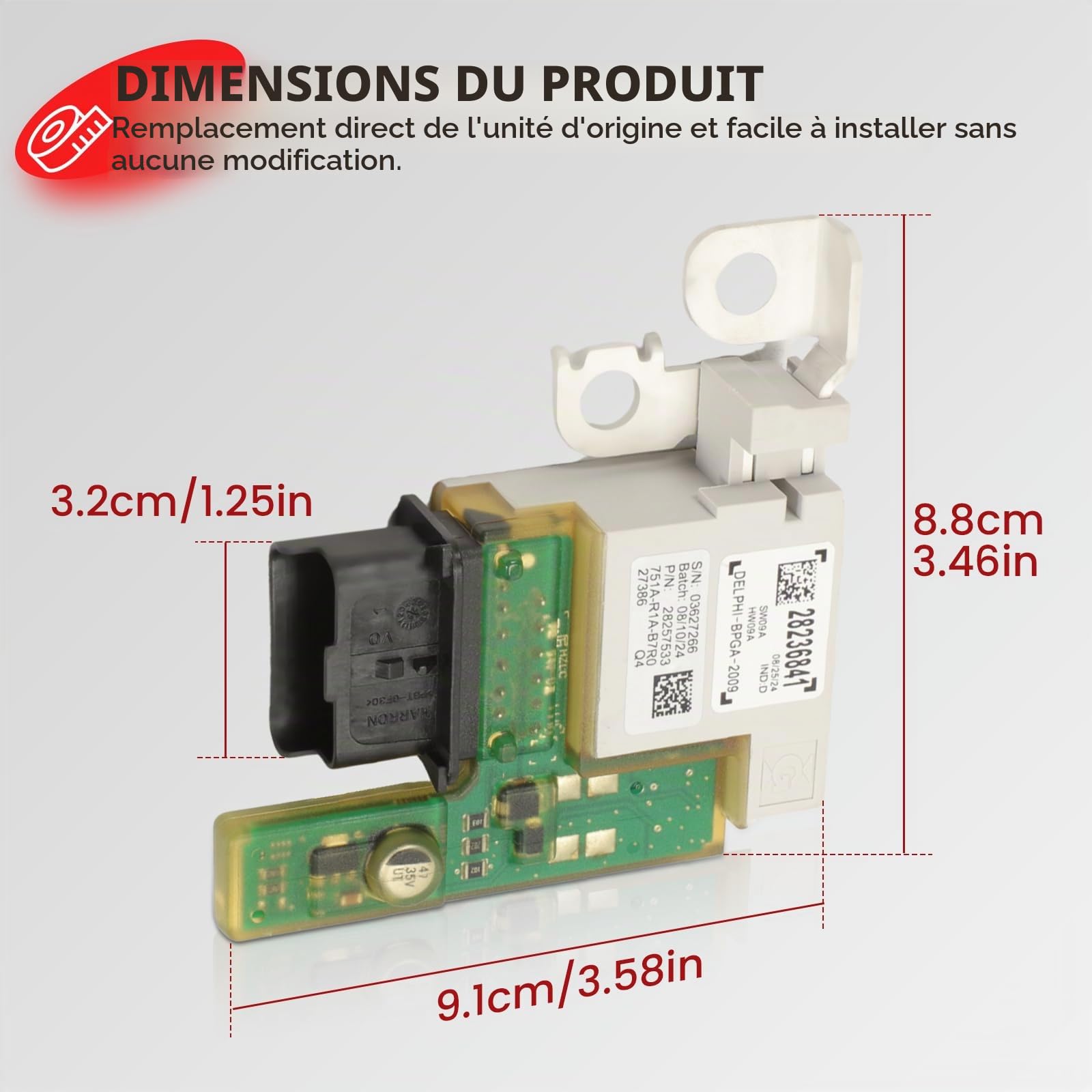 28236841 Boîte à Fusibles 308SW 308CC 3008 RCZ 5008 C4 Picasso 1.6,2.0 HDi | Module Fusibles Gestionnaire Batterie Protection contre les Courts-circuits Fusible Batterie 28257533