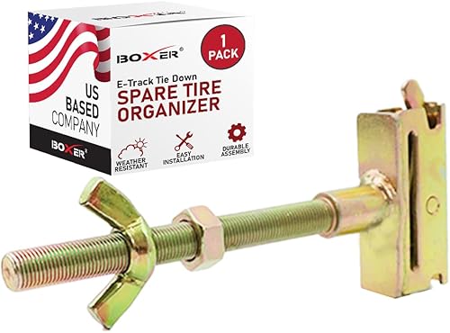 Boxer E Track - Organizador de neumáticos de repuesto, accesorio de pista E, para remolques cerrados, plataforma, camiones, semis, garajes, 1 paquete